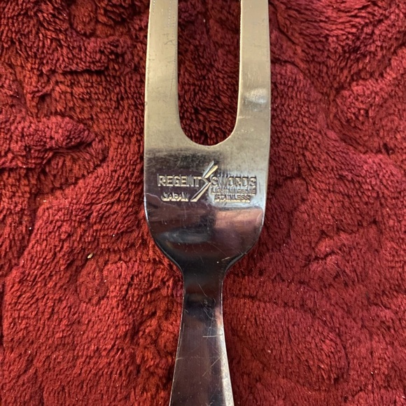 Regent Swords Lightening Edge Stainless Steel Carving Fork with Wooden Handle - Picture 5 of 6